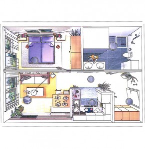 Skizze Appartement Top1 55m²