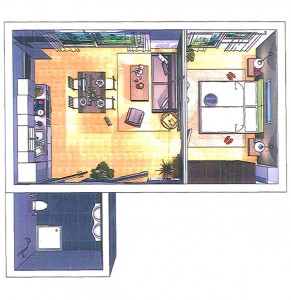 Skizze Appartement Top1 50m²